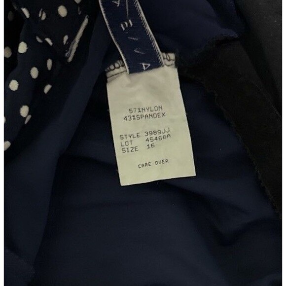 Anne Klein Swim Dress Women’s 16 Navy Polka Dot One Piece Padded Swimsuit - Picture 4 of 4